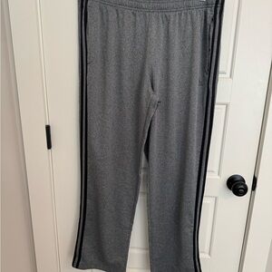 Adidas Gray Sweatpants with Black Stripes